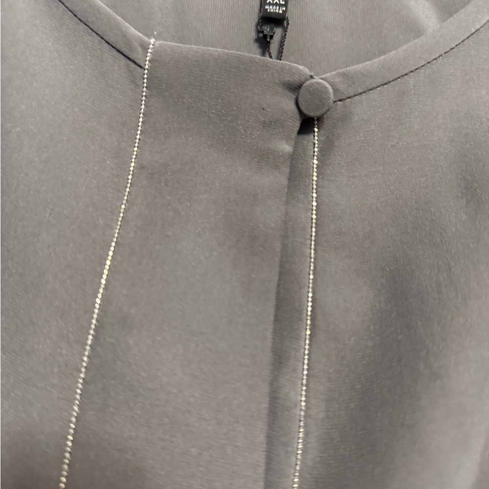 Lafayette 148 New York Gray Silk Blouse - Picture 2 of 5